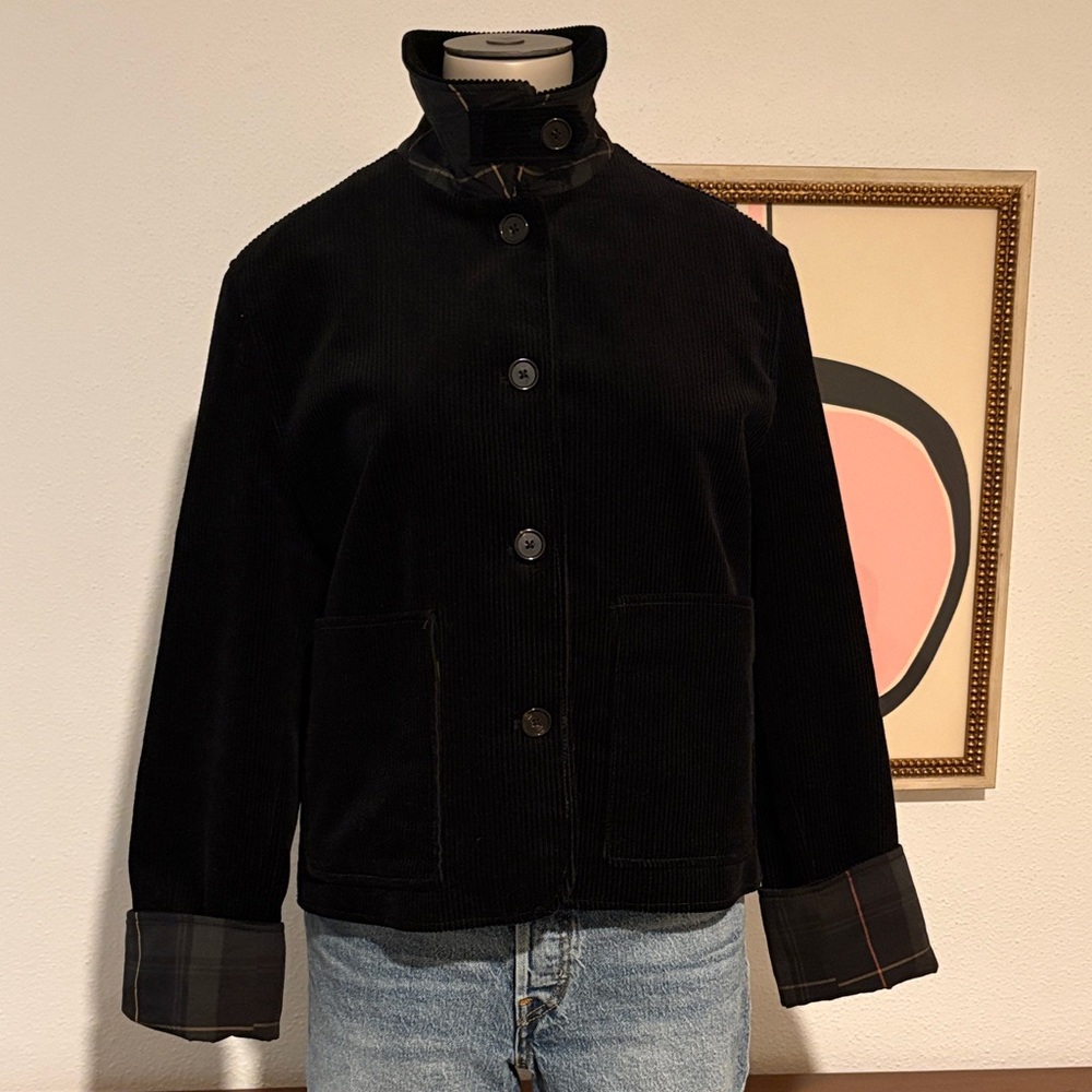 Zara Black Corduroy Utility Jacket